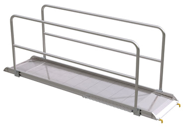 ALUM WALK RAMP W/RAIL HOOK 120 X 28 IN